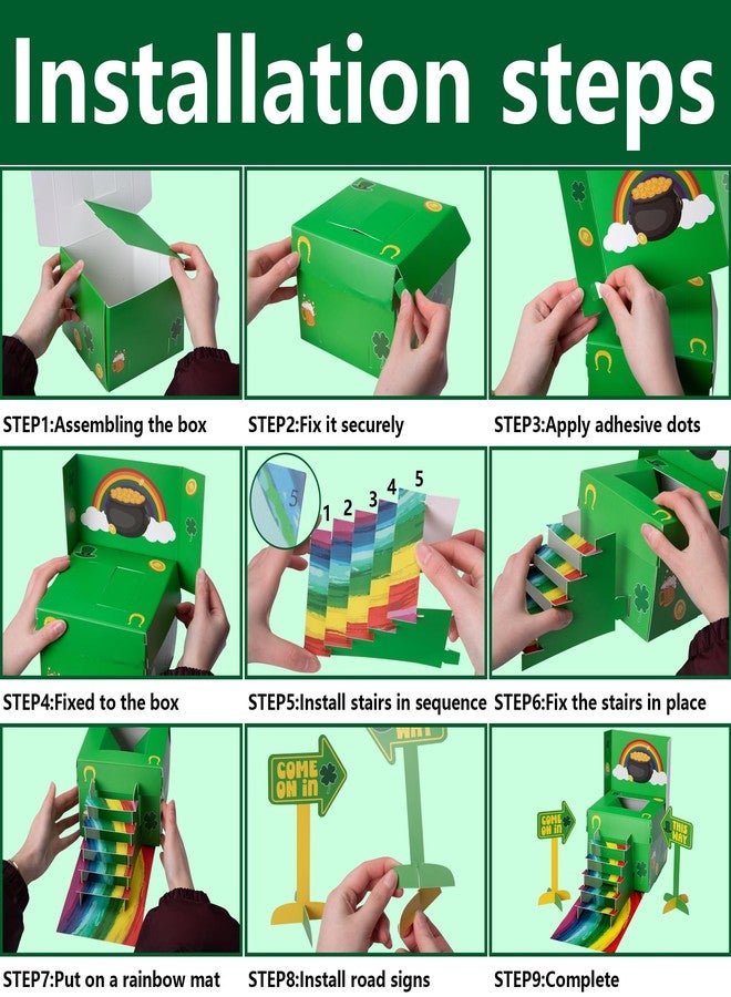 RunNico St. Patrick's Day Leprechaun Trap Kit - St. Patrick's Days DIY Craft Kit - Saint Patricks Day Party Supplies to Catch a Leprechaun for Saint. Partrick Day Home Party Festival Decor(Rainbow) - Image 3